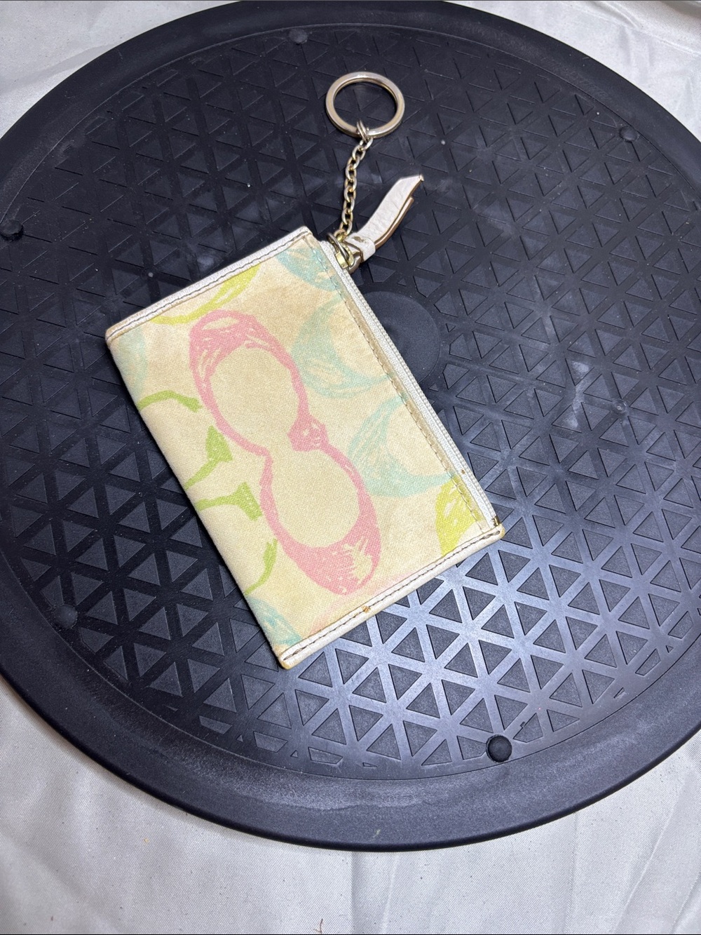 Coach Pastel Sunglass Print Card Holder Key Ring - Cream, Pink, Green, Blue